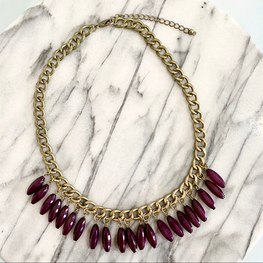 Purple Statement Necklace - Picture 1 of 3
